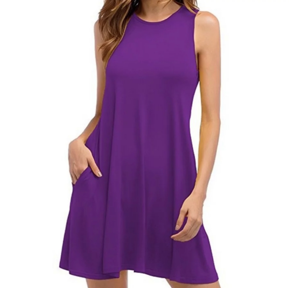 Purple Sleeveless Flare Bottom Dress Size XS